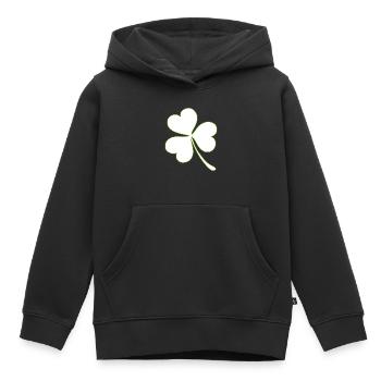 Kleeblatt - Kinder Premium Organic Hoodie - Schwarz - Vorne - AI Model Kid Male (0cm)