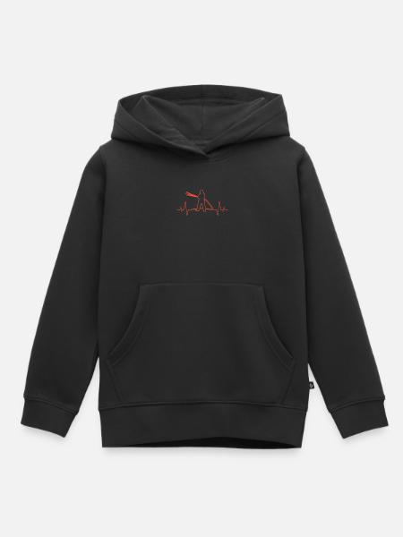 Feuerwehrmann Herzschlag - Kinder Premium Organic Hoodie - Schwarz