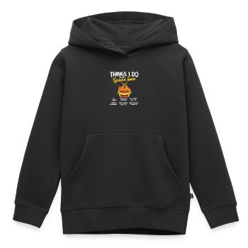 Ce que je fais pendant mon temps libre Barbecue - Sweat Premium à capuche enfant bio - noir - Devant - AI Model Kid Male (0cm)