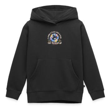 Je sais que je joue comme une fille essaie de suivre - Sweat Premium à capuche enfant bio - noir - Devant - AI Model Kid Male (0cm)