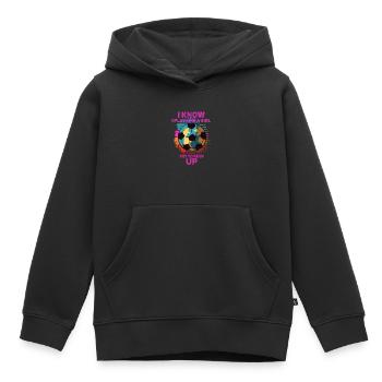 Je sais que je joue comme une fille essaie de suivre - Sweat Premium à capuche enfant bio - noir - Devant - AI Model Kid Male (0cm)