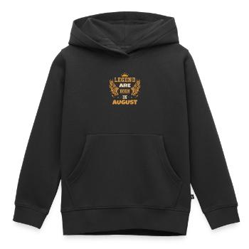 Die im August geborene Legende Geburtstagsgeschenk - Kinder Premium Organic Hoodie - Schwarz - Vorne - AI Model Kid Male (0cm)