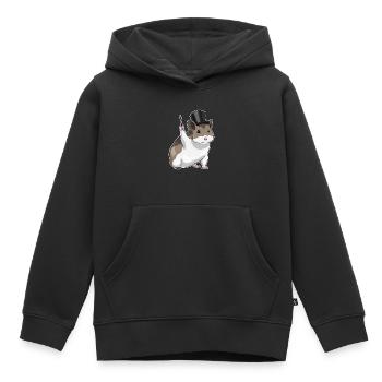 Baguette magique de hamster - Sweat Premium à capuche enfant bio - noir - Devant - AI Model Kid Male (0cm)