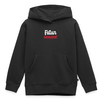 Homme Futur Marié Cadeau Humour EVG - Sweat Premium à capuche enfant bio - noir - Devant - AI Model Kid Male (0cm)