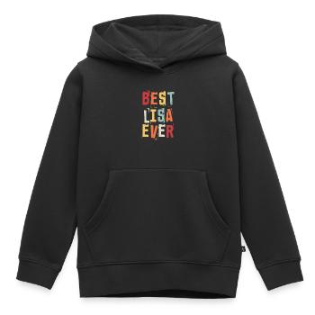 Meilleur Lisa Jamais Noms de naissance populaires Lisa Costume - Sweat Premium à capuche enfant bio - noir - Devant - AI Model Kid Male (0cm)