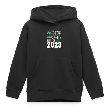 Klasse von Kaffee 2023 - Kinder Premium Organic Hoodie - Schwarz - Vorne - AI Model Kid Male (0cm)