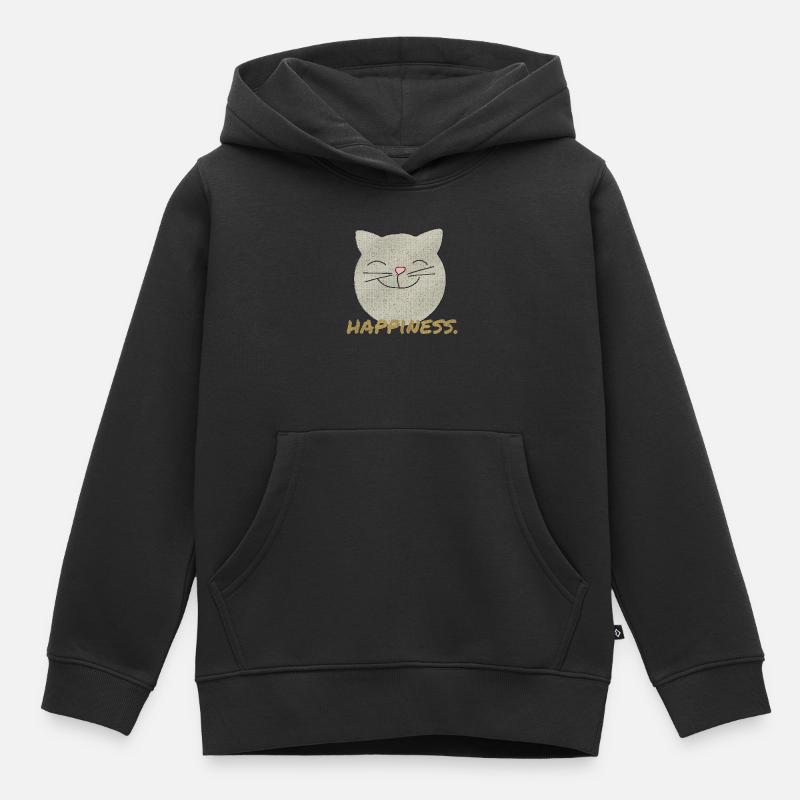 Bonheur de chat - Sweat Premium à capuche enfant bio - noir