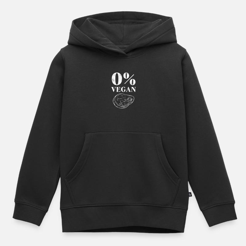 0 pour cent végétalien - Sweat Premium à capuche enfant bio - noir