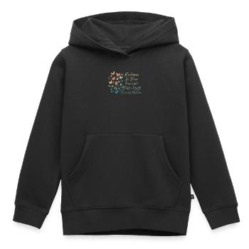 La gentillesse est gratuite, saupoudrez ce truc partout - Sweat Premium à capuche enfant bio - noir - Devant - AI Model Kid Male (0cm)