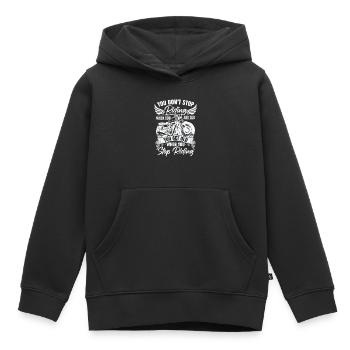 Motorcyclist Rider Motorbike Motorcycle Rider - Kids Premium Organic Hoodie - black - Front - AI Model Kid Male (0cm)