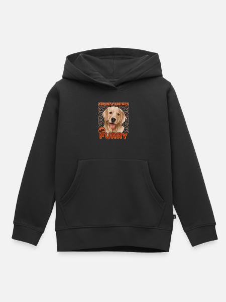 Golden Retriever, Golden Retriever Dog Saying - Kids Premium Organic Hoodie - black