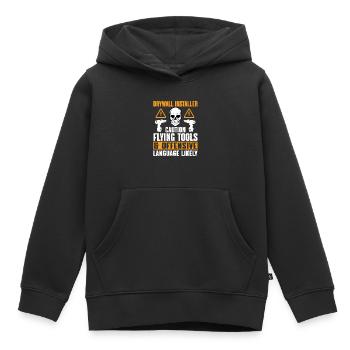 Drôle de dicton de cloison sèche - Sweat Premium à capuche enfant bio - noir - Devant - AI Model Kid Male (0cm)