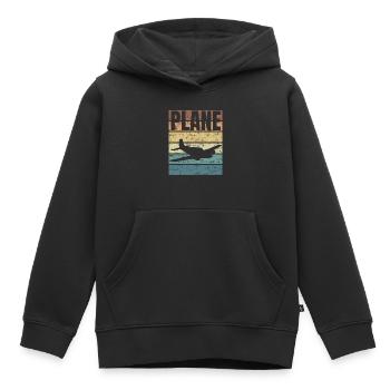 Pilote Avion Pilote Avion Ciel Volant - Sweat Premium à capuche enfant bio - noir - Devant - AI Model Kid Male (0cm)