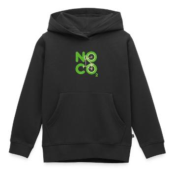 Pas de CO2 - Sweat Premium à capuche enfant bio - noir - Devant - AI Model Kid Male (0cm)