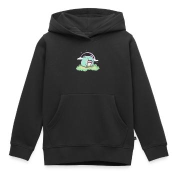Asexual Pride Ace Flag Mignon Grenouille Subtil LGBTQ - Sweat Premium à capuche enfant bio - noir - Devant - AI Model Kid Male (0cm)