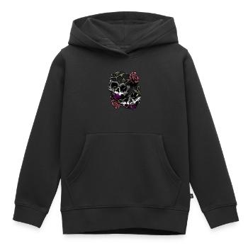 Asexual Pride Ace Flag Skull Roses Subtile LGBTQ - Kinder Premium Organic Hoodie - Schwarz - Vorne - AI Model Kid Male (0cm)