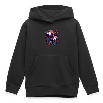 Gender Fluid Stolz Flagge Schädel Rosen Subtil LGB - Kinder Premium Organic Hoodie - Schwarz - Vorne - AI Model Kid Male (0cm)