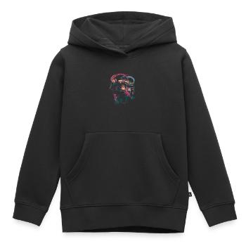 Gorille néon - Sweat Premium à capuche enfant bio - noir - Devant - AI Model Kid Male (0cm)