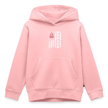 USA Ferry Railroad Fan Amérique - Sweat Premium à capuche enfant bio - rose - Devant - AI Model Kid Female (0cm)