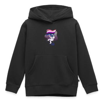 Gender Fluid Stolz Flagge Raum Astronaut Subtile - Kinder Premium Organic Hoodie - Schwarz - Vorne - AI Model Kid Male (0cm)