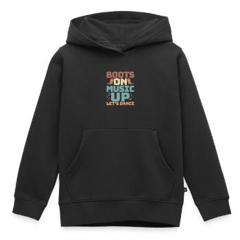 Boots On Music up Let’s Dance Country Music Line D - Sweat Premium à capuche enfant bio - noir - Devant - AI Model Kid Male (0cm)