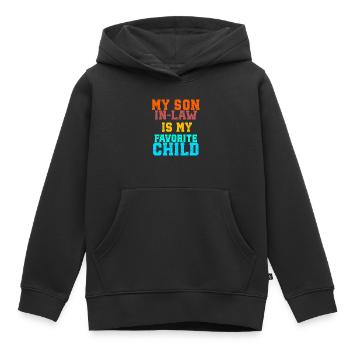 Mein Schwiegersohn ist mein Lieblingskind - Kinder Premium Organic Hoodie - Schwarz - Vorne - AI Model Kid Male (0cm)
