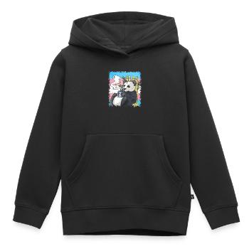 Transgender Pride Trans Flag Panda Coffee Sublte - Sweat Premium à capuche enfant bio - noir - Devant - AI Model Kid Male (0cm)