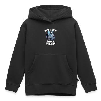 Mein Beta macht Computerdinge Programmierer - Kinder Premium Organic Hoodie - Schwarz - Vorne - AI Model Kid Male (0cm)