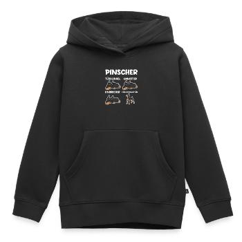 Hund Pinscher - Kinder Premium Organic Hoodie - Schwarz - Vorne - AI Model Kid Male (0cm)