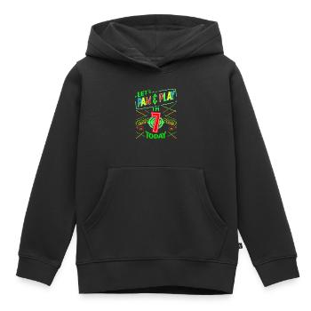Lets Paw & Play I am 7 Years Old Today Laser Tag - Kids Premium Organic Hoodie - black - Front - AI Model Kid Male (0cm)