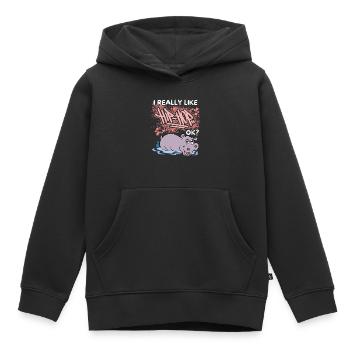 Lustiges Nilpferd, Flusspferd, Hip-Hop Spruch, Pun - Kinder Premium Organic Hoodie - Schwarz - Vorne - AI Model Kid Male (0cm)