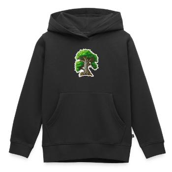 Pillar of Life: The Majestic Tree - Kids Premium Organic Hoodie - black - Front - AI Model Kid Male (0cm)