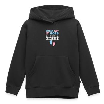 So oder so, ich bin die große Schwester Gender Reveal - Kinder Premium Organic Hoodie - Schwarz - Vorne - AI Model Kid Male (0cm)