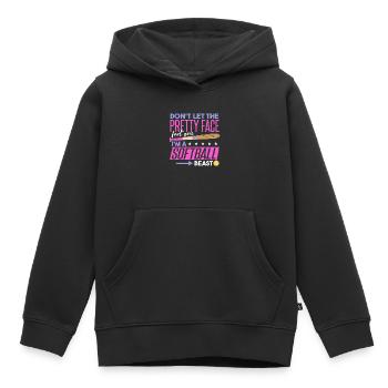 Ich bin ein Softball-Biest - Kinder Premium Organic Hoodie - Schwarz - Vorne - AI Model Kid Male (0cm)
