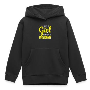 Mormon LDS - Kids Premium Organic Hoodie - black - Front - AI Model Kid Male (0cm)