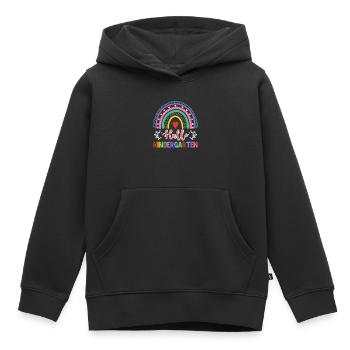 Hallo Kindergarten Tschüss Tagesmutter - Kinder Premium Organic Hoodie - Schwarz - Vorne - AI Model Kid Male (0cm)