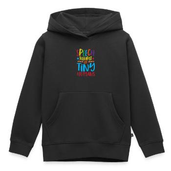 Orthophoniste pour les personnes minuscules - Sweat Premium à capuche enfant bio - noir - Devant - AI Model Kid Male (0cm)