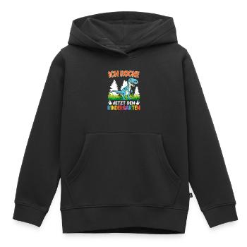 Kindergartenkind Ich rocke jetzt den Kindergarten - Kinder Premium Organic Hoodie - Schwarz - Vorne - AI Model Kid Male (0cm)