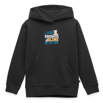 Ich liebe Squishies und Schleim die ganze Zeit - Kinder Premium Organic Hoodie - Schwarz - Vorne - AI Model Kid Male (0cm)