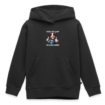 Vache fermière - Sweat Premium à capuche enfant bio - noir - Devant - AI Model Kid Male (0cm)