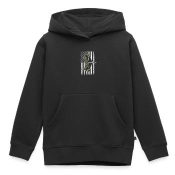 Bogenschütze Hirschjagd Amerikanische Flagge Bogen - Kinder Premium Organic Hoodie - Schwarz - Vorne - AI Model Kid Male (0cm)
