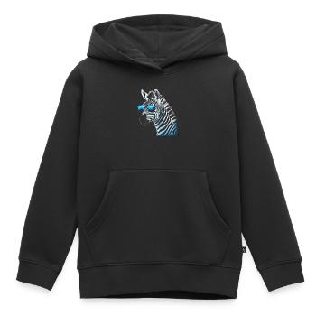 Kühle Zebra Sonnenbrille - Kinder Premium Organic Hoodie - Schwarz - Vorne - AI Model Kid Male (0cm)