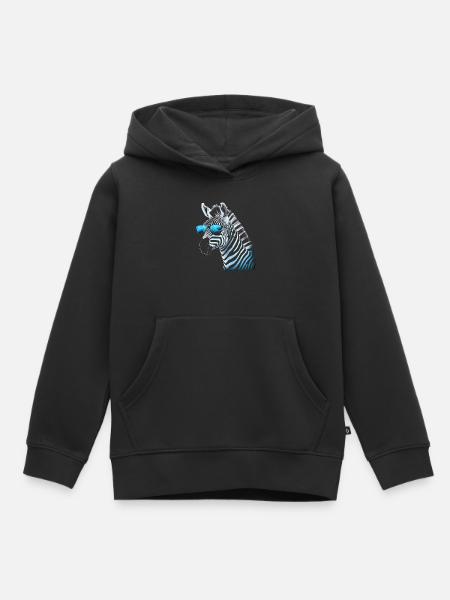 Kühle Zebra Sonnenbrille - Kinder Premium Organic Hoodie - Schwarz