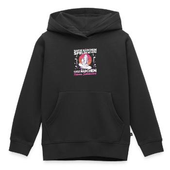 Skateboard Mädchen Skaterin Coole Mädels skaten - Kinder Premium Organic Hoodie - Schwarz - Vorne - AI Model Kid Male (0cm)
