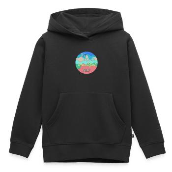 Be your beautiful self - Self-love - Kids Premium Organic Hoodie - black - Front - AI Model Kid Male (0cm)