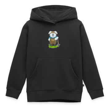 Hund Landwirt Spitzhacke Bauernhof - Kinder Premium Organic Hoodie - Schwarz - Vorne - AI Model Kid Male (0cm)