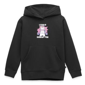 Je pourrais soulever la terre toi licorne mignonne dynamophilie - Sweat Premium à capuche enfant bio - noir - Devant - AI Model Kid Male (0cm)