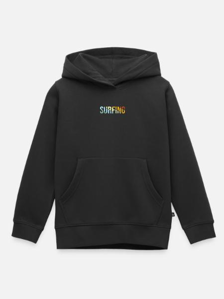 Surfen Retro - Kinder Premium Organic Hoodie - Schwarz