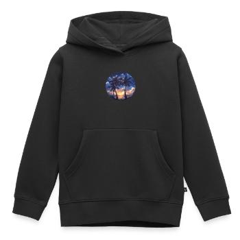 Palme Palmen Palme Sonnenuntergang Palmenstrand - Kinder Premium Organic Hoodie - Schwarz - Vorne - AI Model Kid Male (0cm)