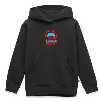 Ten 10yr BDay Son Boy Funny Gamer 10th 10 Birthday - Kids Premium Organic Hoodie - black - Front - AI Model Kid Male (0cm)